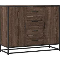 Syfax Dressoir 92x35x76 cm bewerkt hout bruin eikenkleurig