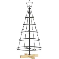 Syfax Kerst Cone Boom met standaard Zwart 90 cm Staal
