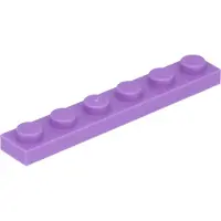 LEGO 1x6 Platte steen 3666 - 100 stuks, middelpaars