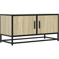 vidaXL Tv-meubel 80x34,5x40 cm bewerkt hout metaal sonoma eikenkleurig