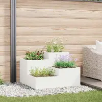 Prolenta Maison Exclusive - Bloempot voor de tuin, wit, 100 x 100 x 60 cm, staal