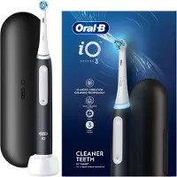 Oral-B Elektrische tandenborstel iO Series 3 Zwart – magnetische tandenborstel – met reisetui & oplaadstation – 3 reinigingsstanden