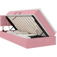 vidaXL Opbergbed met matras met hoofdeinde Roze 90 x 200 cm Fluweel