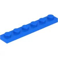 LEGO Platte steen 1x6 (3666) - 100 stuks, blauw