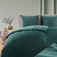 Blumtal beddengoed, 200x200 & 2x 80x80 cm, met een zachte, kasjmierachtige pluis in de kleur petrol