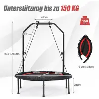 Northix Fitness trampoline met verstelbare handgreep en weerstandsbanden