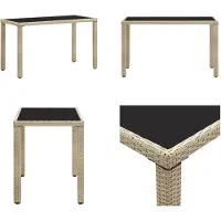 vidaXL Tuintafel Beige, 123 x 60 x 74 cm, Polyrotan - Tuintafel - Tuintafels - Buitenmeubel - Buitenmeubels