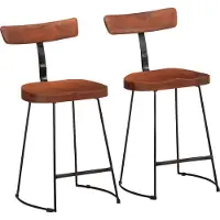 Syfax Barkrukken 2 st 49x43x79 cm massief mangohout