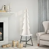 Prolenta Maison Exclusive - Kerstboom om te versieren, wit, 112 cm, massief grenenhout