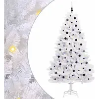 Syfax Kunstmatige Inklapbare Kerstboom Wit 240 cm PVC en staal
