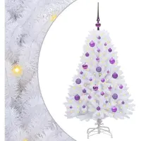 Syfax Kunstmatige Inklapbare Kerstboom Wit 120 cm PVC en Staal