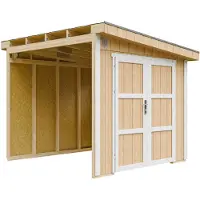Timbela M938B-HARVEST HONEY - LP SmartSide Tuinhuis op houtbasis - 5,9 m² - 248x294xH231 cm - zonder vloer en zijwand (totaal 3 wanden) met verf