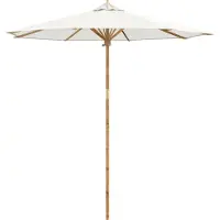 vidaXL Tuinparasol Ø 240 x 260 cm Bamboe Rond Crèmewit