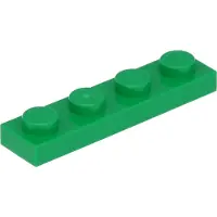 LEGO 1x4 Platte steen 3710 - 250 stuks, groen