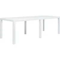 Syfax Tuintafel 220x90x72 cm rattan-look kunststof wit