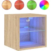 Syfax Tv-wandmeubel met LED-verlichting 30x28,5x30 cm sonoma eiken