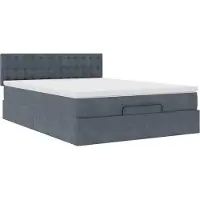 Syfax Ottoman bed met matras 140x190cm fluweel donkergrijs