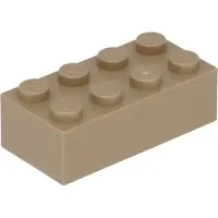 LEGO 2x4 steen 3001 - 250 stuks, donkerbeige