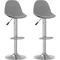 Prolenta Maison Exclusive - 2 barkrukken, grijs, gestoffeerd