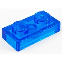 LEGO 50x 1x2 Platen 3023 - Transparante plaat - Donkerblauw - Transparant donkerblauw