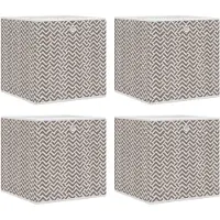 vidaXL Opbergboxen 4 st inklapbaar 32x32x32 cm ongeweven stof bruin