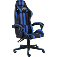 Syfax Racestoel kunstleer zwart en blauw