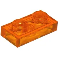 LEGO 50x 1x2 Platen 3023 - Transparante plaat - Oranje - Transparant oranje
