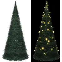 Prolenta Maison Exclusive - Kunstkerstboom, opblaasbaar, met verlichting, groen, 210 cm