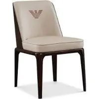 AEA Stuhl Beige Lehnstuhl Modern Design Möbel Luxus Esszimmer Stühle Holz Leder