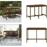 vidaXL Tuintafel, honingbruin, 159,5x82,5x110 cm, massief grenenhout - Tuintafel - Tuintafels - Buitenmeubel - Terrastafel