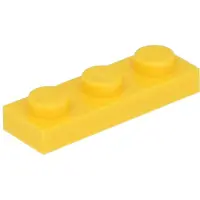 LEGO 1x3 Platte steen 3623 - 100 stuks, geel