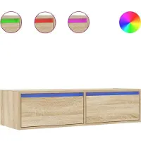 Syfax Tv-meubel LED-verlichting 100X35,5x25 cm sonoma eikenkleurig