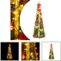 The Living Store Pop-up kerstboom, kunstmatig, 50 LED's, groen, 120 cm