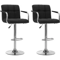 Syfax Barstoelen 2 st stof zwart