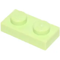 LEGO 100x 1x2 Platen 3023 - Platte stenen, geelgroen - Lichtgroen