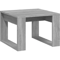 vidaXL Bijzettafel 50x50x35 cm bewerkt hout grijs sonoma eikenkleurig