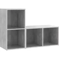 Sonstiges Tv-meubelen 2 st 72x35x36,5 cm bewerkt hout betongrijs