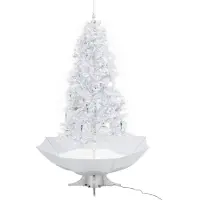 vidaXL - Kerstboom - sneeuwend - met - paraplubasis - 190 - cm - wit