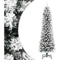 Prolenta Maison Exclusive - Kunstkerstboom, slank model met sneeuw, 210 cm, gemaakt van PVC en PE