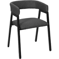HowHomely | Beklede stoel met armleuningen - zwart - 74x50x50cm - Eetkamerstoel met metalen poten