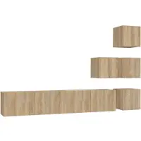 vidaXL Tv-wandmeubel bewerkt hout sonoma eikenkleurig
