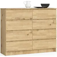 Akord Ladekast K120 met 8 Lades / Furniture Factory / Artisan Eik / 120 x 99 x 40 cm