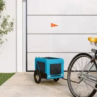 Prolenta Maison Exclusive - Fietsaanhanger voor honden, blauw en zwart. Gemaakt van Oxford-stof en metaal
