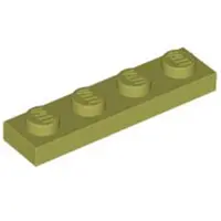 LEGO 1x4 Platte steen 3710 - 100 stuks, olijfgroen