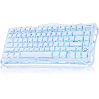 Gravastar Mercury K1 Draadloos Mechanisch Toetsenbord, Gaming ANSI US, 2.4 GHz en Bluetooth, IJsblauw