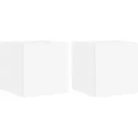 Syfax Tv-wandmeubels met LED-verlichting 2 st 30,5x35x30 cm wit