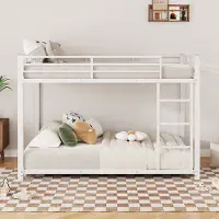 Sweiko kinderbedden 140x200, stapelbedden, ijzeren bedden, ijzeren stapelbedden in klassiek design, wit