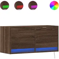 vidaXL Tv-wandmeubel met LED-verlichting 80x31x35 cm bruin eikenkleur