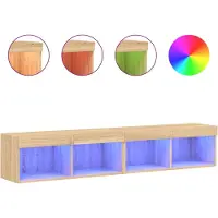 vidaXL Tv-meubels met LED-verlichting 2 st 80x30x30 cm sonoma eiken