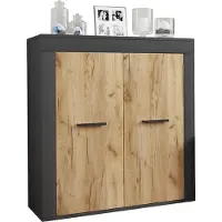 VCM Usilo dressoir 2 deuren antraciet, eik decor.